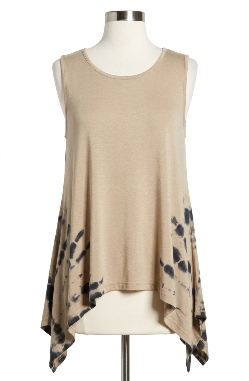 NEW SHE + SKY sleeveless tank top in taupe